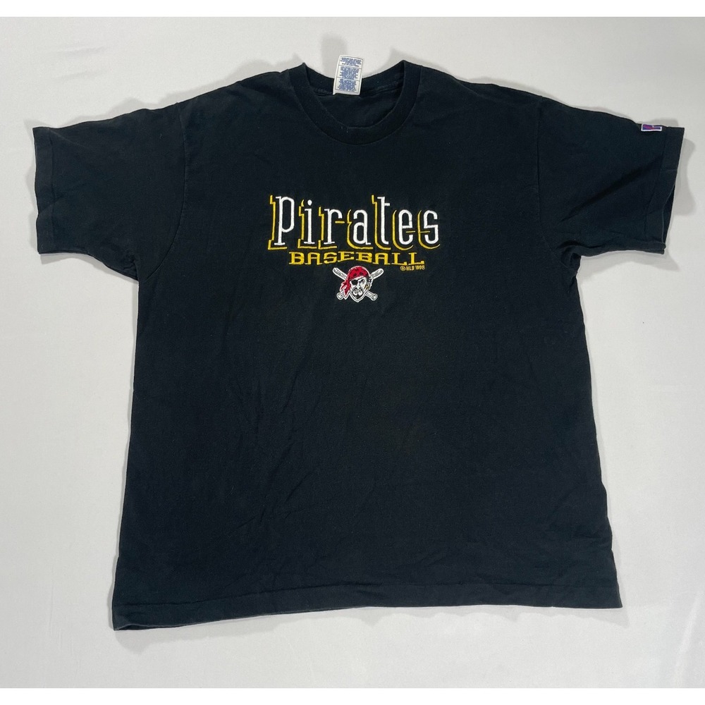 VTG Pittsburgh Pirates Shirt Mens XL Black Embroidered MLB Pro Player 90s